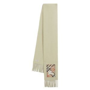 Solid Label Scarf - Burberry - Cashmere - White